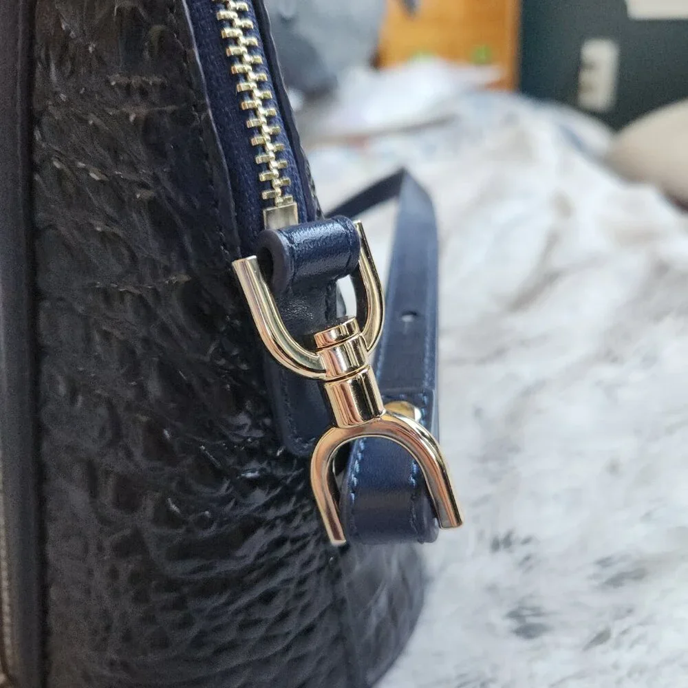 Brahmin Small Georgina - Kyanite Havisham Croc Leather Cross Body - Picture 6 of 11